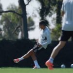 La buena definición de Nico Romero en su primer entrenamiento en los Estados Unidos